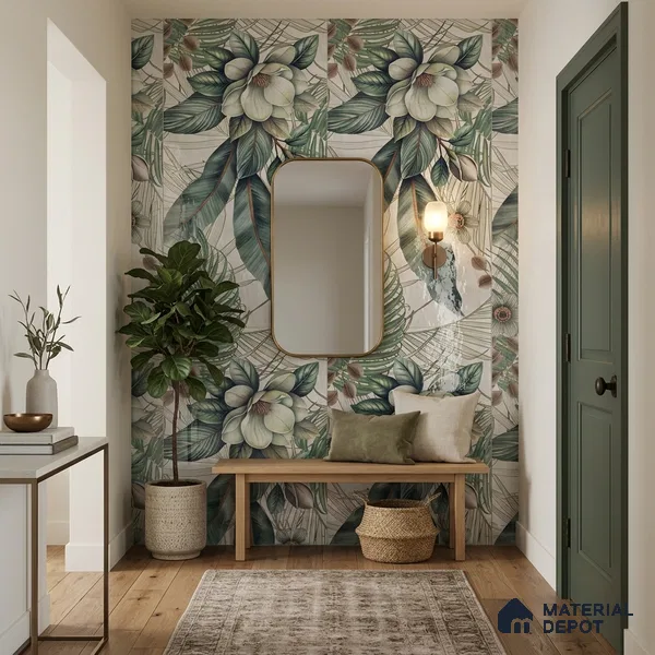 Tropical Wall Tile TL 12294 Lithics Decore 4 ft x 2 ft Pearl Carving Finish Vitrified Tile - 9 mm | 2 Random Designs | Suitable for Bathroom, Accent/Feature Wall, Foyer
