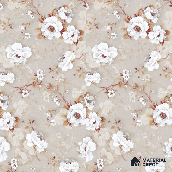 Floral Wall Tile TL 12463 B 4 ft x 2 ft Vitrified Glossy Finish Tile - 9 mm | Suitable for Bathroom, Accent/Feature Wall, Dining Area