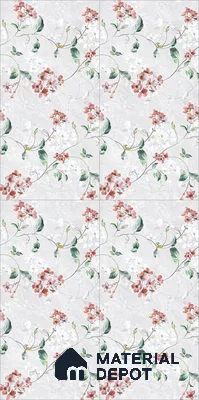 Floral Wall Tile TL 12465 B  4 ft x 2 ft Vitrified Glossy Finish Tile - 9 mm | Suitable for Bathroom, Accent/Feature Wall, Dining Area