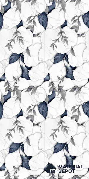 Floral Wall Tile TL 12293 B Verniz Decore 4 ft x 2 ft Pearl Carving Finish Vitrified Tile - 9 mm | Suitable for Bathroom, Accent/Feature Wall, Dining Area