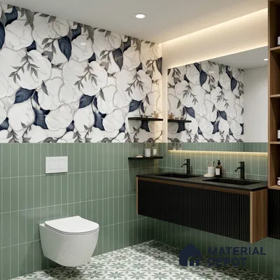 Floral Wall Tile TL 12293 B Verniz Decore 4 ft x 2 ft Pearl Carving Finish Vitrified Tile - 9 mm | Suitable for Bathroom, Accent/Feature Wall, Dining Area