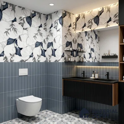 Floral Wall Tile TL 12293 B Verniz Decore 4 ft x 2 ft Pearl Carving Finish Vitrified Tile - 9 mm | Suitable for Bathroom, Accent/Feature Wall, Dining Area