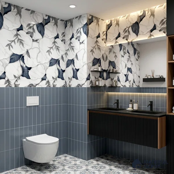 Floral Wall Tile TL 12293 B Verniz Decore 4 ft x 2 ft Pearl Carving Finish Vitrified Tile - 9 mm | Suitable for Bathroom, Accent/Feature Wall, Dining Area
