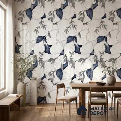 Floral Wall Tile TL 12293 B Verniz Decore 4 ft x 2 ft Pearl Carving Finish Vitrified Tile - 9 mm | Suitable for Bathroom, Accent/Feature Wall, Dining Area