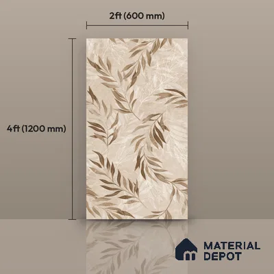 Tropical Wall Tile TL 12233 Mural Decore 4 ft x 2 ft Policer Glid Finish Vitrified Tile - 9 mm | Suitable for Bathroom, Accent/Feature Wall, Dining Area