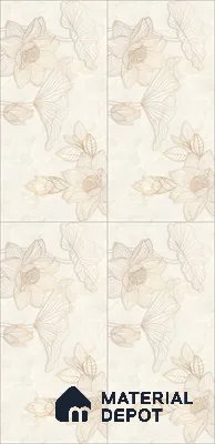 Floral Wall Tile TL 12295 Parker Decore 4 ft x 2 ft Pearl Carving Finish Vitrified Tile - 9 mm | 4 Random Designs | Suitable for Bathroom, Accent/Feature Wall, Dining Area