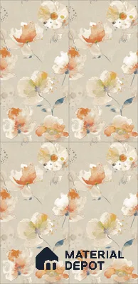 Floral Wall Tile TL 12241 Oriana Waterpaint Decore 4 ft x 2 ft Double Digital Finish Vitrified Tile - 9 mm | 2 Random Designs | Suitable for Bathroom, Accent/Feature Wall, Dining Area