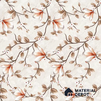 Floral Wall Tile TL 12466 B  4 ft x 2 ft Vitrified Glossy Finish Tile - 9 mm | Suitable for Bathroom, Accent/Feature Wall, Dining Area