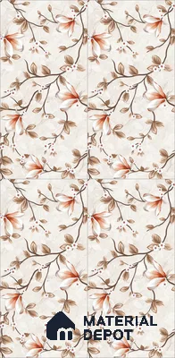 Floral Wall Tile TL 12466 B  4 ft x 2 ft Vitrified Glossy Finish Tile - 9 mm | Suitable for Bathroom, Accent/Feature Wall, Dining Area