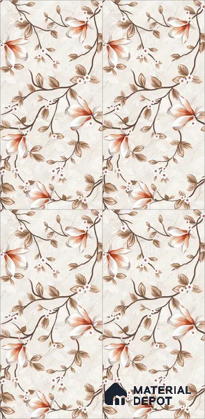 Floral Wall Tile TL 12466 B 4 ft x 2 ft Vitrified Glossy Finish Tile - 9 mm | Suitable for Bathroom, Accent/Feature Wall, Dining Area