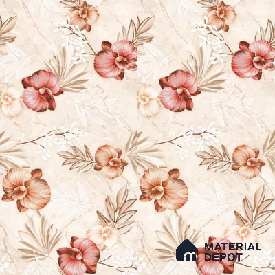 Floral Wall Tile TL 12464 B  4 ft x 2 ft Vitrified Glossy Finish Tile - 9 mm | Suitable for Bathroom, Accent/Feature Wall, Dining Area