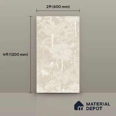Tropical Wall Tile TL 12239 Oriana Farmland Decore 4 ft x 2 ft Shapecer Mist Finish Vitrified Tile - 9 mm | Suitable for Bathroom, Accent/Feature Wall, Foyer
