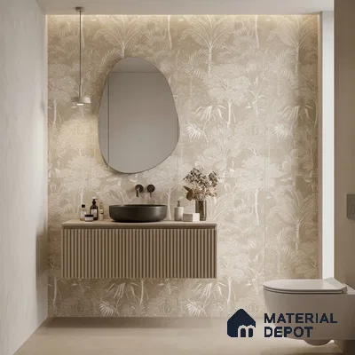 Tropical Wall Tile TL 12239 Oriana Farmland Decore 4 ft x 2 ft Shapecer Mist Finish Vitrified Tile - 9 mm | Suitable for Bathroom, Accent/Feature Wall, Foyer