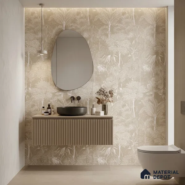 Tropical Wall Tile TL 12239 Oriana Farmland Decore 4 ft x 2 ft Shapecer Mist Finish Vitrified Tile - 9 mm | Suitable for Bathroom, Accent/Feature Wall, Foyer