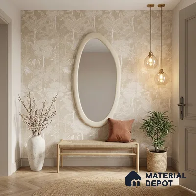 Tropical Wall Tile TL 12239 Oriana Farmland Decore 4 ft x 2 ft Shapecer Mist Finish Vitrified Tile - 9 mm | Suitable for Bathroom, Accent/Feature Wall, Foyer