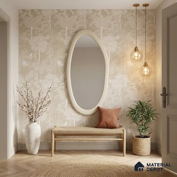 Tropical Wall Tile TL 12239 Oriana Farmland Decore 4 ft x 2 ft Shapecer Mist Finish Vitrified Tile - 9 mm | Suitable for Bathroom, Accent/Feature Wall, Foyer