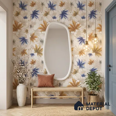 Floral Wall Tile TL 12272 Artfino Flower 4 ft x 2 ft Sugar + (Glossy Granula/Glue) Finish Vitrified Tile - 9 mm | Suitable for Bathroom, Accent/Feature Wall, Dining Area