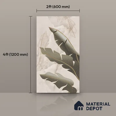 Tropical Wall Tile TL 12265 B Eros Onyx Brown Decore 4 ft x 2 ft Carving Matte Finish Vitrified Tile - 9 mm | 3 Random Designs | Suitable for Bathroom, Accent/Feature Wall, Foyer