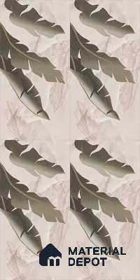 Tropical Wall Tile TL 12265 B Eros Onyx Brown Decore 4 ft x 2 ft Carving Matte Finish Vitrified Tile - 9 mm | 3 Random Designs | Suitable for Bathroom, Accent/Feature Wall, Foyer