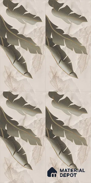 Tropical Wall Tile TL 12265 B Eros Onyx Brown Decore 4 ft x 2 ft Carving Matte Finish Vitrified Tile - 9 mm | 3 Random Designs | Suitable for Bathroom, Accent/Feature Wall, Foyer