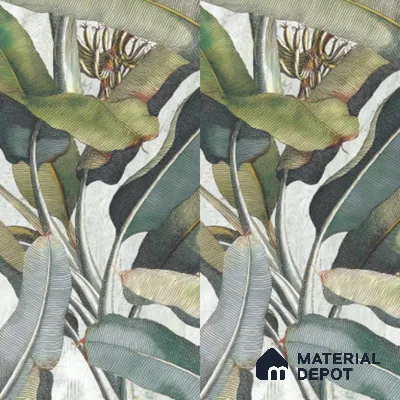 Tropical Wall Tile TL 12238 Jasmin Leaflet Decore 4 ft x 2 ft Double Digital Finish Vitrified Tile - 9 mm | 3 Random Designs | Suitable for Bathroom, Accent/Feature Wall, Foyer
