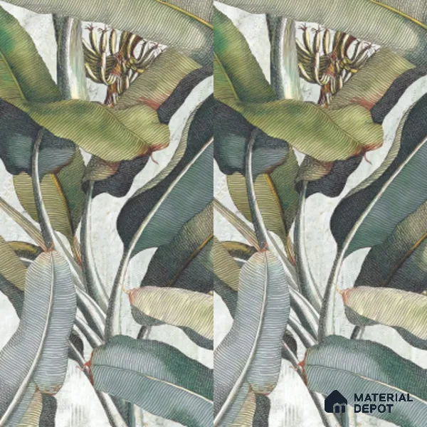Tropical Wall Tile TL 12238 Jasmin Leaflet Decore 4 ft x 2 ft Double Digital Finish Vitrified Tile - 9 mm | 3 Random Designs | Suitable for Bathroom, Accent/Feature Wall, Foyer
