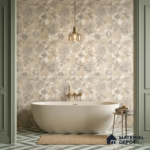 Floral Wall Tile TL 12259 Pavit Decore 4 ft x 2 ft Mattcer Glid Finish Vitrified Tile - 9 mm | Suitable for Bathroom, Accent/Feature Wall, Dining Area