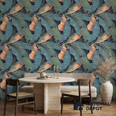 Tropical Wall Tile TL 12006 Botanical Decor-1 4 ft x 2 ft Carving Matte Finish Vitrified Tile - 9 mm | Suitable for Bathroom, Accent/Feature Wall, Dining Area