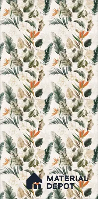 Floral Wall Tile TL 12006 B Botanical Decor-4 4 ft x 2 ft Carving Matte Finish Vitrified Tile - 9 mm | Suitable for Bathroom, Accent/Feature Wall, Dining Area