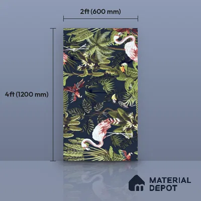 Tropical Wall Tile TL 12006 C Botanical Decor-5 4 ft x 2 ft Carving Matte Finish Vitrified Tile - 9 mm | Suitable for Bathroom, Accent/Feature Wall, Dining Area