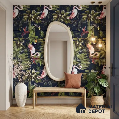 Tropical Wall Tile TL 12006 C Botanical Decor-5 4 ft x 2 ft Carving Matte Finish Vitrified Tile - 9 mm | Suitable for Bathroom, Accent/Feature Wall, Dining Area