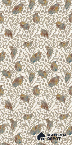 Floral Wall Tile TL 12237 Fallon Leaves Decore 4 ft x 2 ft Shapecer Mist Finish Vitrified Tile - 9 mm | Suitable for Bathroom, Accent/Feature Wall, Dining Area