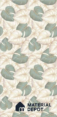 Tropical Wall Tile TL 11976 Verona Gold Leaf Decor 4 ft x 2 ft Glossy Finish Vitrified Tile - 9 mm | Suitable for Bathroom, Accent/Feature Wall, Dining Area