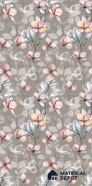 Floral Wall Tile TL 11972 D Roxy Silver Decor 4 ft x 2 ft Granulla Finish Vitrified Tile - 9 mm | Suitable for Bathroom, Accent/Feature Wall, Dining Area