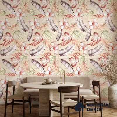 Floral Wall Tile TL 11972 F Roxy Crema & Decore 4 ft x 2 ft Granulla Finish Vitrified Tile - 9 mm | Suitable for Bathroom, Accent/Feature Wall, Dining Area