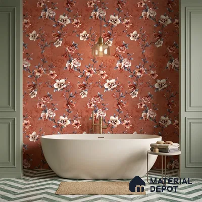 Floral Wall Tile TL 11972 J Roxy Chilli Decore 4 ft x 2 ft Granulla Finish Vitrified Tile - 9 mm | Suitable for Bathroom, Accent/Feature Wall, Dining Area