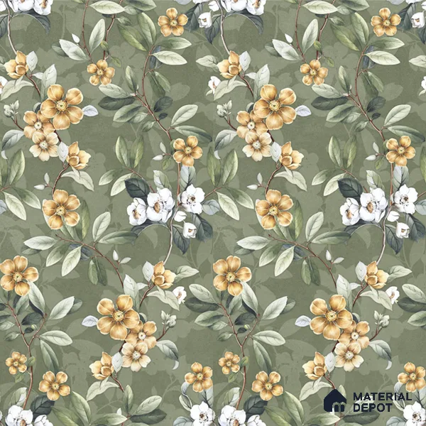 Floral Wall Tile TL 11972 L Roxy Leaf Decore 4 ft x 2 ft Granulla Finish Vitrified Tile - 9 mm | Suitable for Bathroom, Accent/Feature Wall, Dining Area