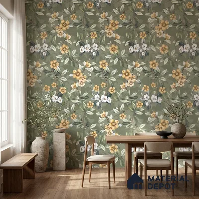 Floral Wall Tile TL 11972 L Roxy Leaf Decore 4 ft x 2 ft Granulla Finish Vitrified Tile - 9 mm | Suitable for Bathroom, Accent/Feature Wall, Dining Area