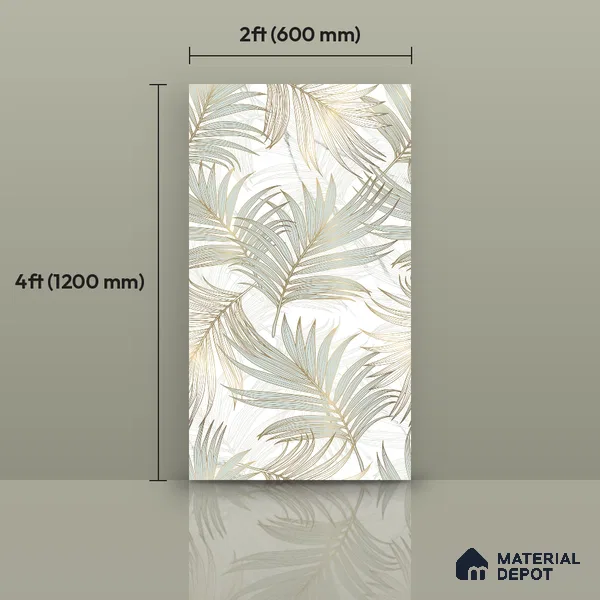 Tropical Wall Tile TL 12230 Antolia Decore 4 ft x 2 ft Policer Glid Finish Vitrified Tile - 9 mm | Suitable for Bathroom, Accent/Feature Wall, Foyer