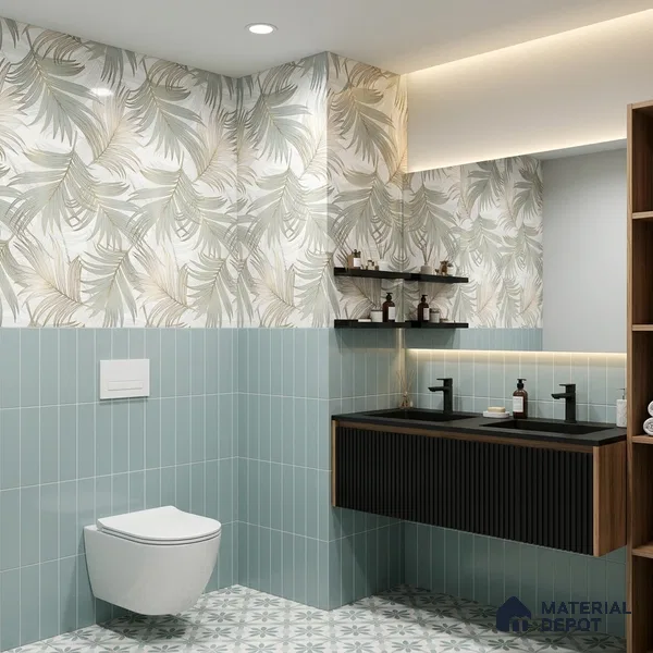 Tropical Wall Tile TL 12230 Antolia Decore 4 ft x 2 ft Policer Glid Finish Vitrified Tile - 9 mm | Suitable for Bathroom, Accent/Feature Wall, Foyer