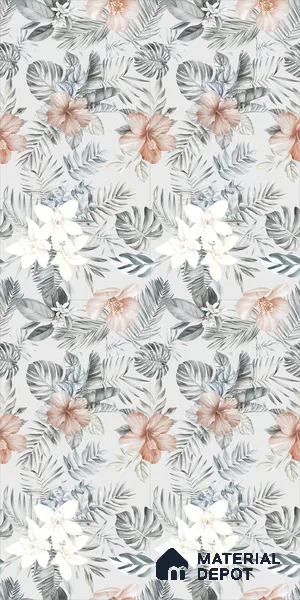 Floral Wall Tile TL 12258 Differ Decore 4 ft x 2 ft Mattcer Glid Finish Vitrified Tile - 9 mm | Suitable for Bathroom, Accent/Feature Wall, Dining Area