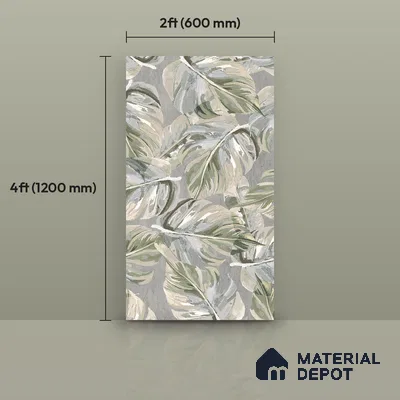 Tropical Wall Tile TL 12235 Cementine Decore Forest 4 ft x 2 ft Shapecer Mist Finish Vitrified Tile - 9 mm | Suitable for Bathroom, Accent/Feature Wall, Foyer
