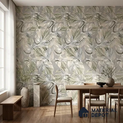 Tropical Wall Tile TL 12235 Cementine Decore Forest 4 ft x 2 ft Shapecer Mist Finish Vitrified Tile - 9 mm | Suitable for Bathroom, Accent/Feature Wall, Foyer