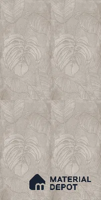 Tropical Wall Tile TL 12244 Cementine Decore Leaf 4 ft x 2 ft Double Digital Finish Vitrified Tile - 9 mm | 4 Random Designs | Suitable for Bathroom, Accent/Feature Wall, Foyer