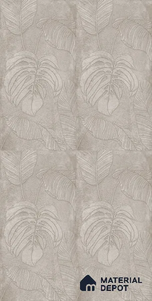 Tropical Wall Tile TL 12244 Cementine Decore Leaf 4 ft x 2 ft Double Digital Finish Vitrified Tile - 9 mm | 4 Random Designs | Suitable for Bathroom, Accent/Feature Wall, Foyer