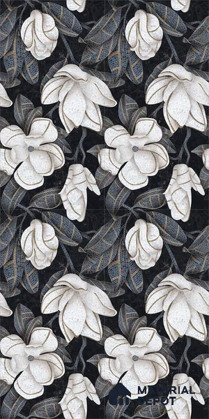 Faux Mosaic Floral Wall Tile TL 12278 Prisma White Decore 4 ft x 2 ft Sugar + (Glossy Granula/Glue) Finish Vitrified Tile - 9 mm | Suitable for Bathroom, Accent/Feature Wall, Dining Area