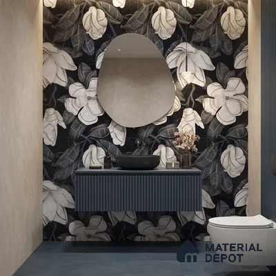 Faux Mosaic Floral Wall Tile TL 12278 Prisma White Decore 4 ft x 2 ft Sugar + (Glossy Granula/Glue) Finish Vitrified Tile - 9 mm | Suitable for Bathroom, Accent/Feature Wall, Dining Area