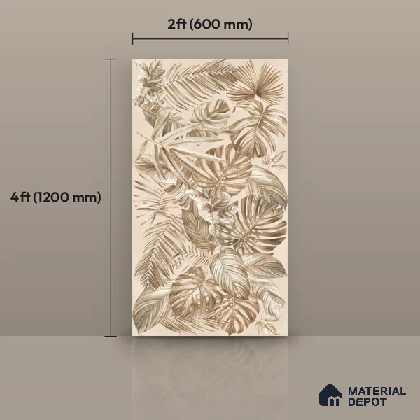 Tropical Wall Tile TL 12738 Nebula Ivory Decor 4 ft x 2 ft Matte Finish Vitrified Tile - 8.5 mm