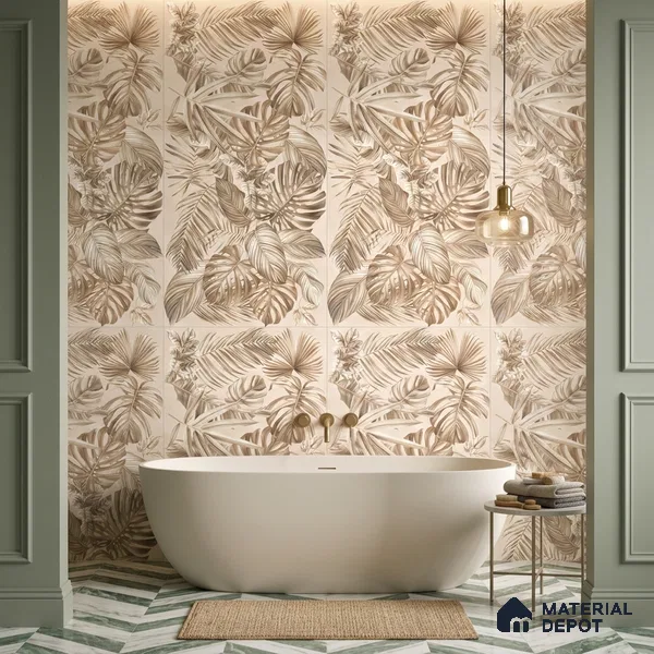 Tropical Wall Tile TL 12738 Nebula Ivory Decor 4 ft x 2 ft Matte Finish Vitrified Tile - 8.5 mm