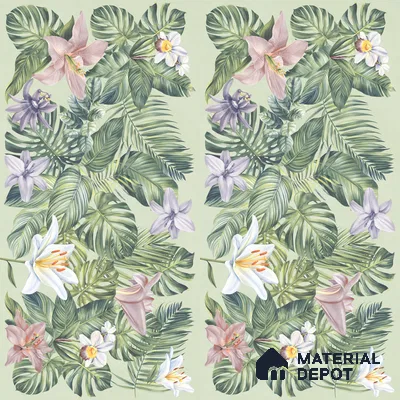 Floral Wall Tile TL 12738 D Nebula Verde Decor 4 ft x 2 ft Matte Finish Vitrified Tile - 8.5 mm | Suitable for Bathroom, Accent/Feature Wall, Dining Area